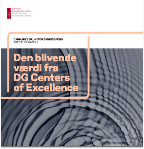 Front page of: Den blivende værdi fra DG Centers og Excellence, Publikation 2023
