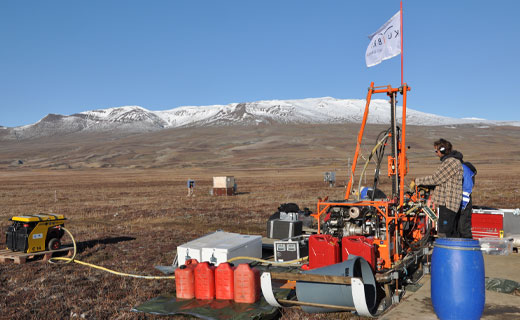 Permafrost drilling at Zackenberg in Northeast Greenland.